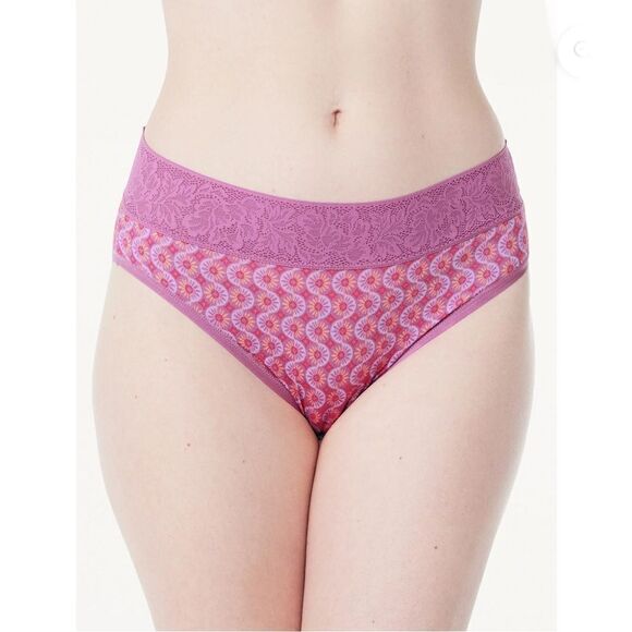 Modal and Lace Hi Cut & Boyshort Panties Underwear Brief 2, 3-Packs Size M - Picture 7 of 11